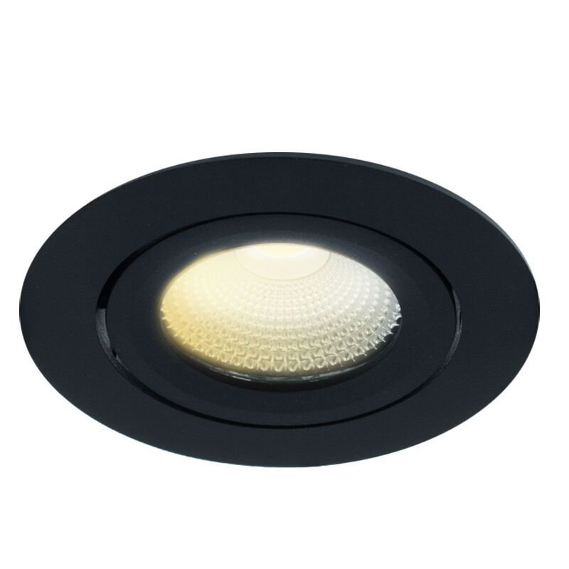 Czarna oprawa sufitowa wpuszczana aluminiowa, Wimke, 5W, dim to warm LED, IP44 Czarna oprawa sufitowa wpuszczana aluminiowa, Wimke, 5W, dim to warm LED, IP44