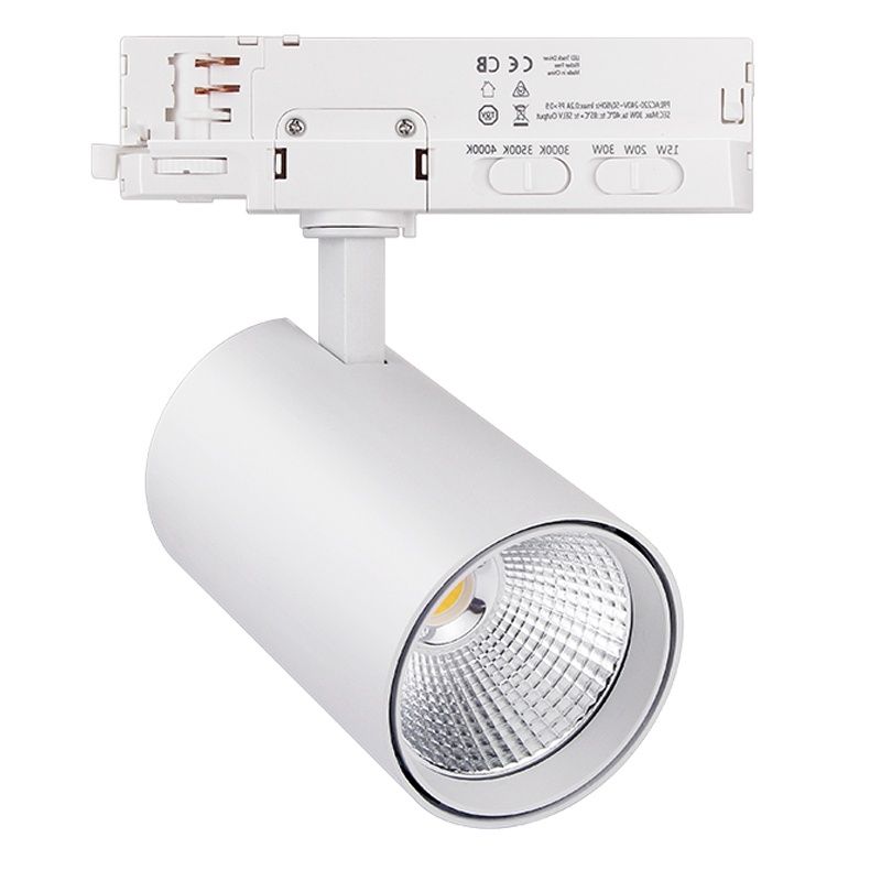 Biały reflektor do szynoprzewodu 3 fazowe, Rozina, 10W/20W/30W, white switch LED Biały reflektor do szynoprzewodu 3 fazowe, Rozina, 10W/20W/30W, white switch LED