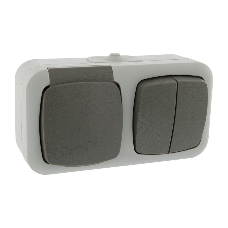 Gniazdo kombinowane Q-Link i przełącznik, seria bryzgoszczelna Uziemienie ochronne Gniazdo kombinowane Q-Link i przełącznik, seria bryzgoszczelna Uziemienie ochronne