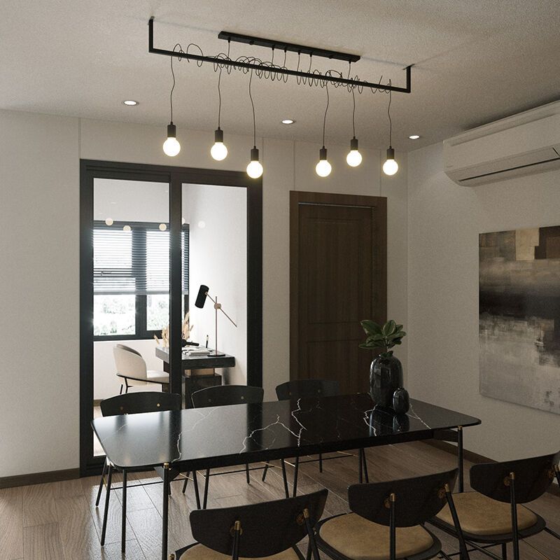 Stalowa lampa wisząca czarna, Lauraine