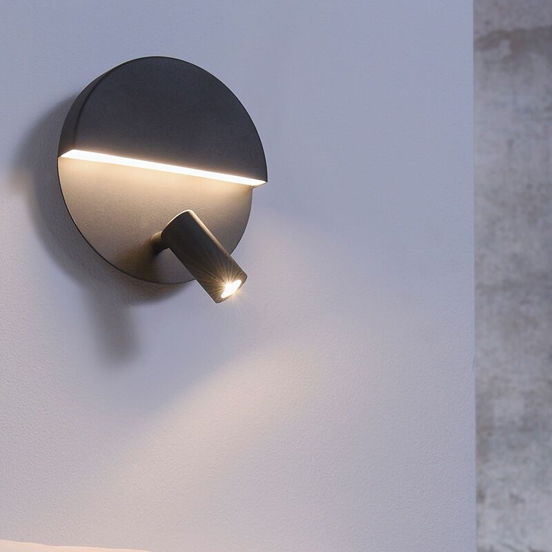 Czarny kinkiet design, Solo, 6W, 3000K LED, z przełącznik Czarny kinkiet design, Solo, 6W, 3000K LED, z przełącznik