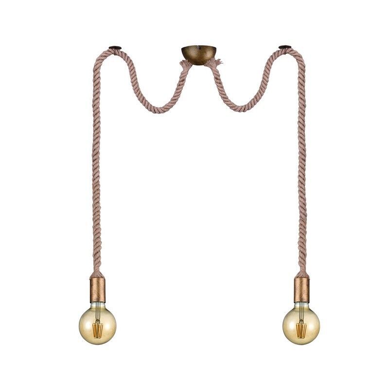 Rustykalna lampa wisząca bez abażur w kolorze brązu, Inca Rustykalna lampa wisząca bez abażur w kolorze brązu, Inca