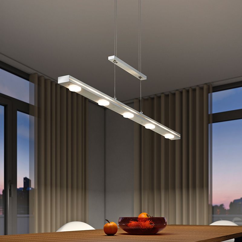 Niklowa lampa wisząca nad stół do jadalni nowoczesna, Awa, 3,5W, regulowana ciepła do zimnej bieli LED Niklowa lampa wisząca nad stół do jadalni nowoczesna, Awa, 3,5W, regulowana ciepła do zimnej bieli LED