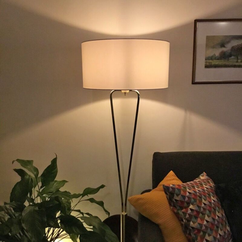 Mosiądz lampa stojąca klasyczna, Lola, z przełącznik Mosiądz lampa stojąca klasyczna, Lola, z przełącznik