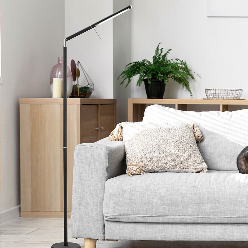 Czarna lampa stojąca nowoczesna, Rebel, 6W, 3000K LED, z dotykowy ściemniacz Czarna lampa stojąca nowoczesna, Rebel, 6W, 3000K LED, z dotykowy ściemniacz