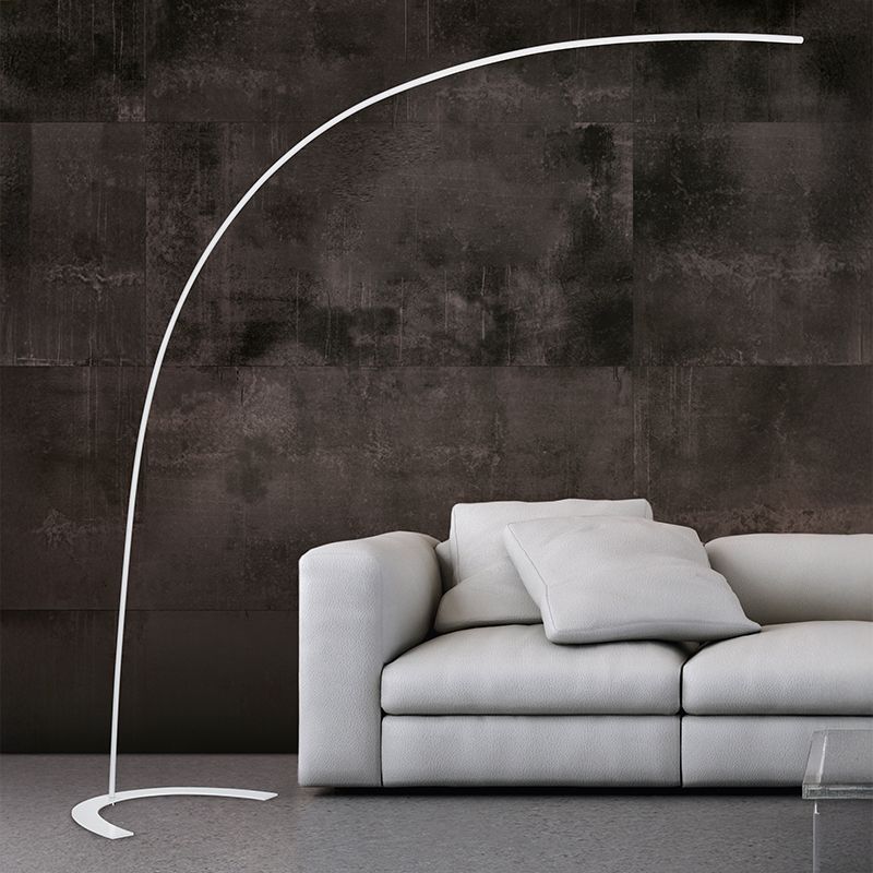 Biała lampa stojąca łukowa nowoczesna, Libro, 18W, 3000K LED, z przełącznik Biała lampa stojąca łukowa nowoczesna, Libro, 18W, 3000K LED, z przełącznik