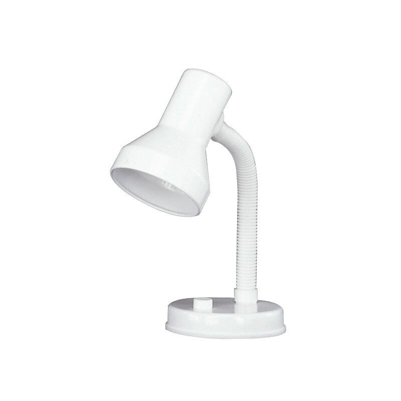 Biała lampa biurkowa plastikowa, Lagos, z przełącznik