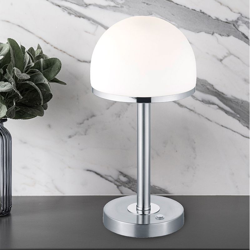 Niklowa lampa stołowa nowoczesna, Willem, 4W, 3000K LED, z przełącznik Niklowa lampa stołowa nowoczesna, Willem, 4W, 3000K LED, z przełącznik