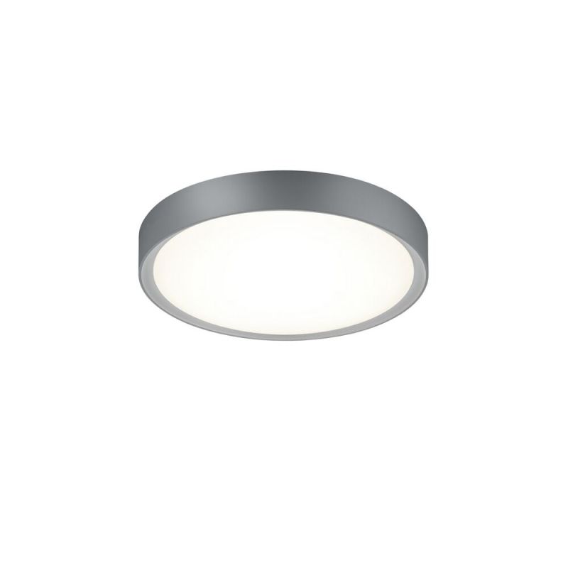 Srebrna lampa łazienkowa sufitowa plastikowa, Evelina, 18W, 3000K LED, IP44 Srebrna lampa łazienkowa sufitowa plastikowa, Evelina, 18W, 3000K LED, IP44