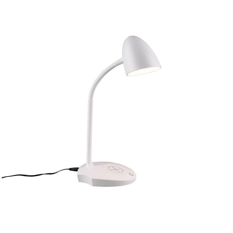 Biała lampa biurkowa nowoczesna, Maribo, 4W, 3000K LED, z dotykowy ściemniacz