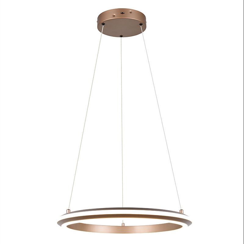 Brązowa lampa wisząca nowoczesna, Jiry, 34W, white switch LED, ściemniana w 3 krokach