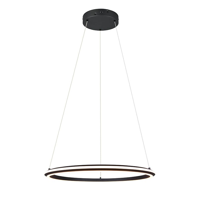 Czarna lampa wisząca nowoczesna, Jiry, 48W, white switch LED, ściemniana w 3 krokach Czarna lampa wisząca nowoczesna, Jiry, 48W, white switch LED, ściemniana w 3 krokach