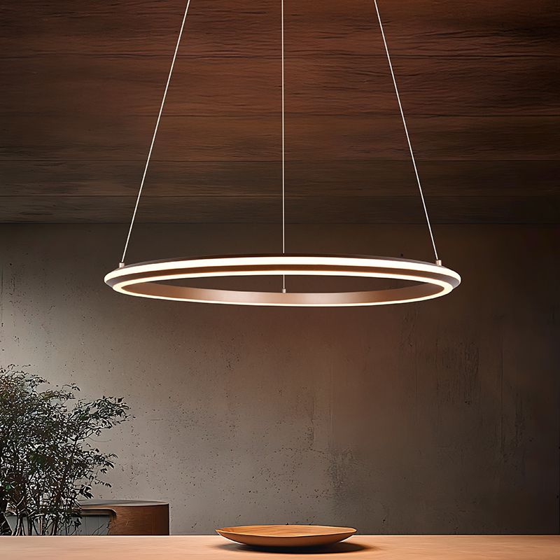 Brązowa lampa wisząca nowoczesna, Jiry, 48W, white switch LED, ściemniana w 3 krokach Brązowa lampa wisząca nowoczesna, Jiry, 48W, white switch LED, ściemniana w 3 krokach