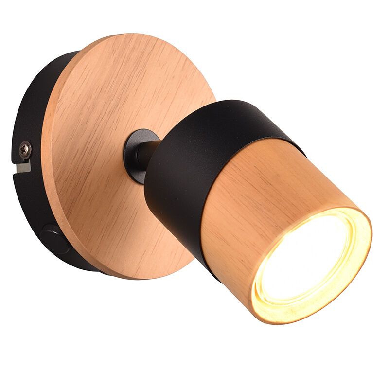 Drewniany reflektor ścienny rustykalny, Carine Drewniany reflektor ścienny rustykalny, Carine