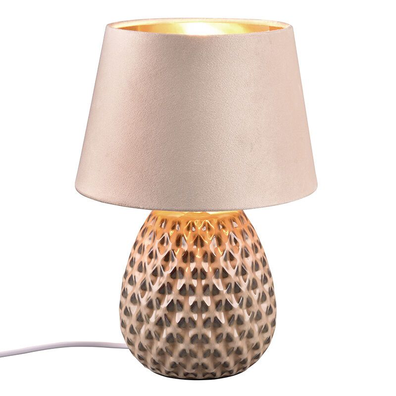 Ceramiczna lampa stołowa beżowa, Anderson, z przełącznik Ceramiczna lampa stołowa beżowa, Anderson, z przełącznik