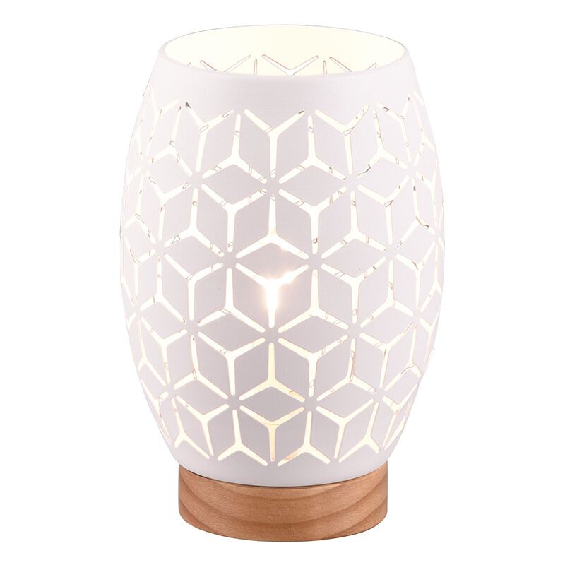 Biała lampa stołowa nowoczesna, Delana Biała lampa stołowa nowoczesna, Delana