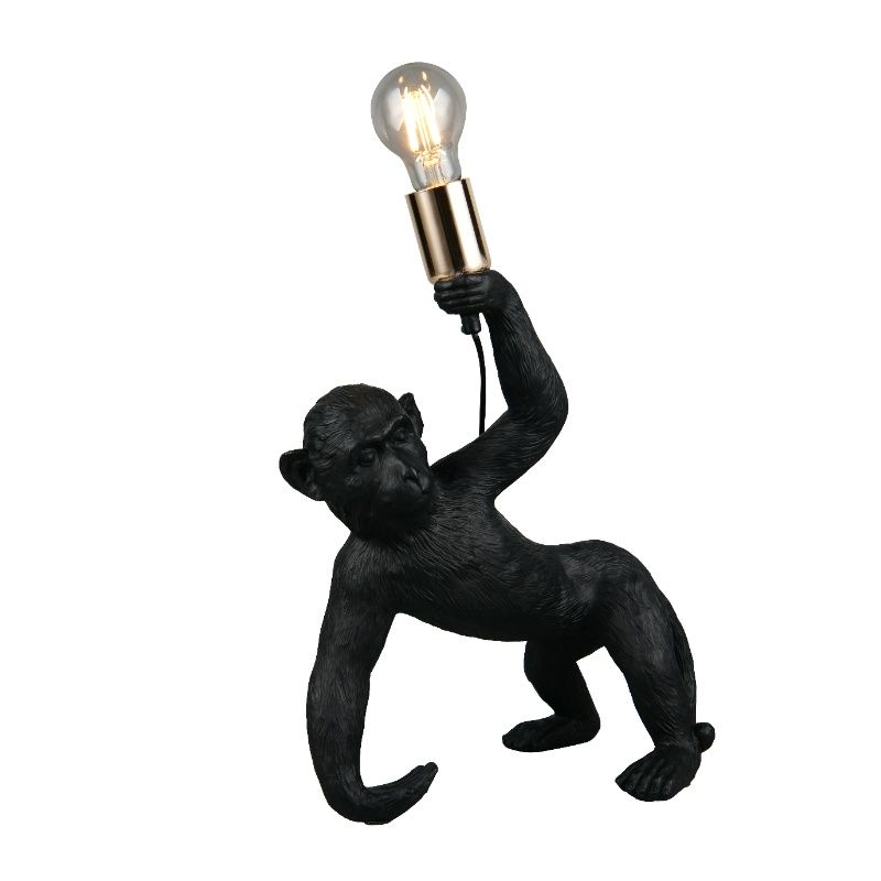 Czarna lampa stołowa plastikowa, Macaca