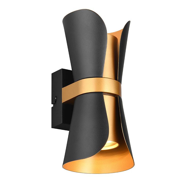 Czarny kinkiet design, Suad, z przełącznik