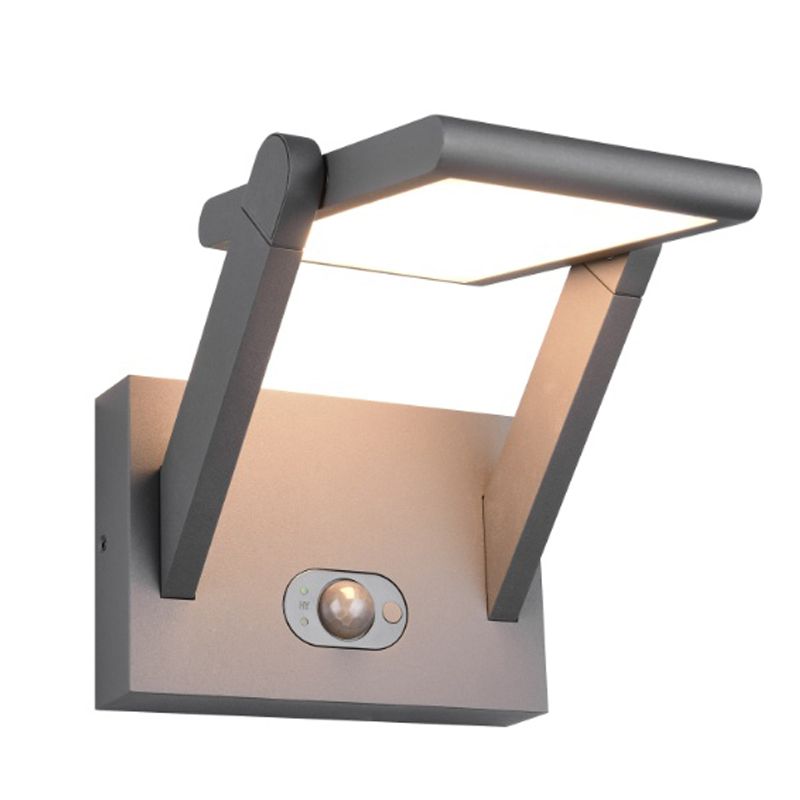 Antracytowy kinkiet solarny zewnętrzny nowoczesny, Maku, 5W, white switch LED, IP65
