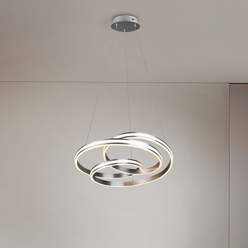 Niklowa lampa wisząca nowoczesna, Elyse, 60W, regulowany kolor LED Niklowa lampa wisząca nowoczesna, Elyse, 60W, regulowany kolor LED