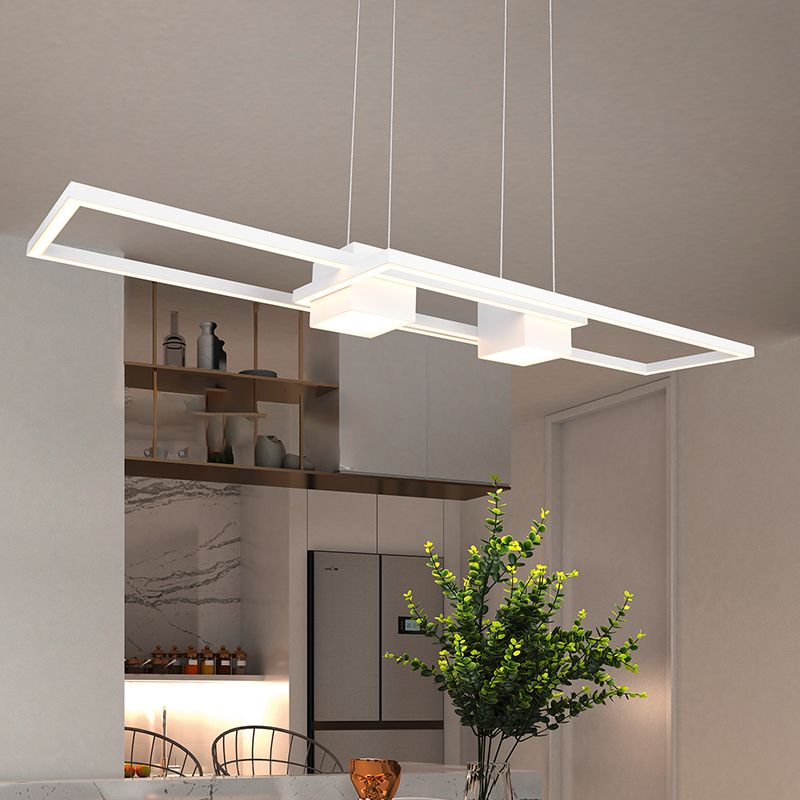 Biała lampa wisząca design, Sohaib, 37W, regulowana ciepła do zimnej bieli LED, ściemniana w 3 krokach