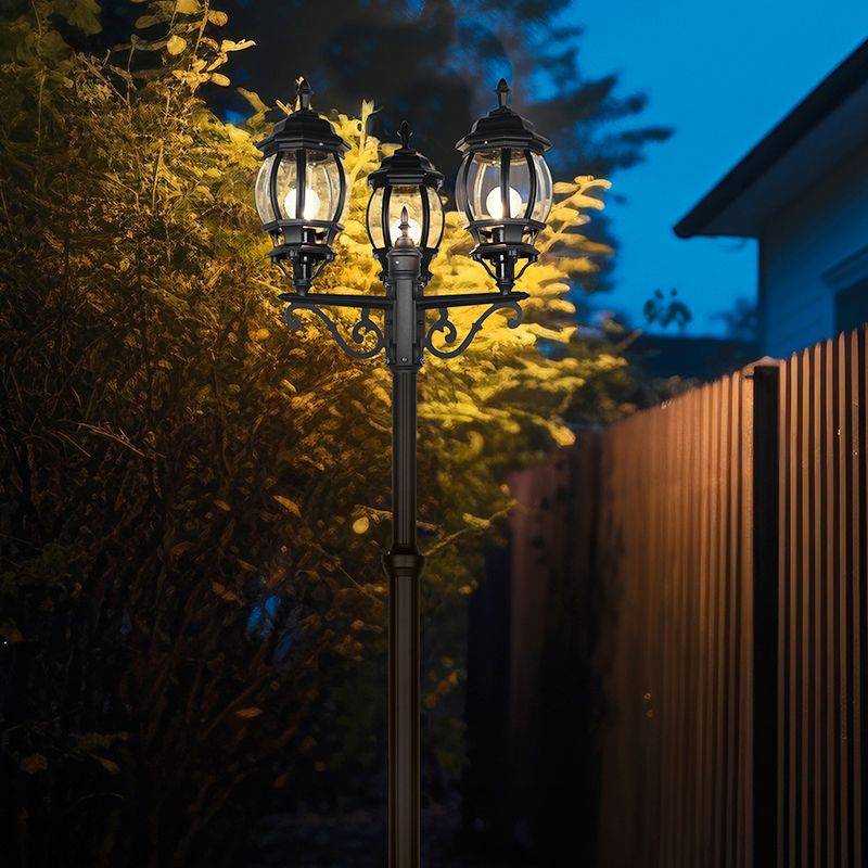 Czarny słup latarni ulicznej klasyczny, Evander, IP23