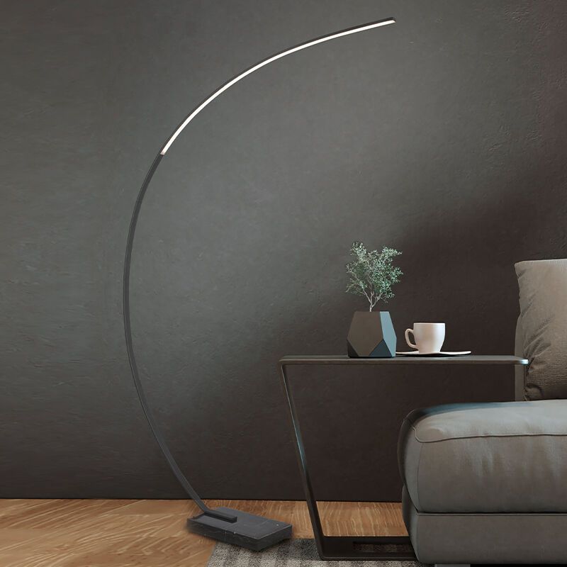 Czarna lampa stojąca łukowa nowoczesna, Yoel, 18W, 3000K LED, z przełącznik Czarna lampa stojąca łukowa nowoczesna, Yoel, 18W, 3000K LED, z przełącznik