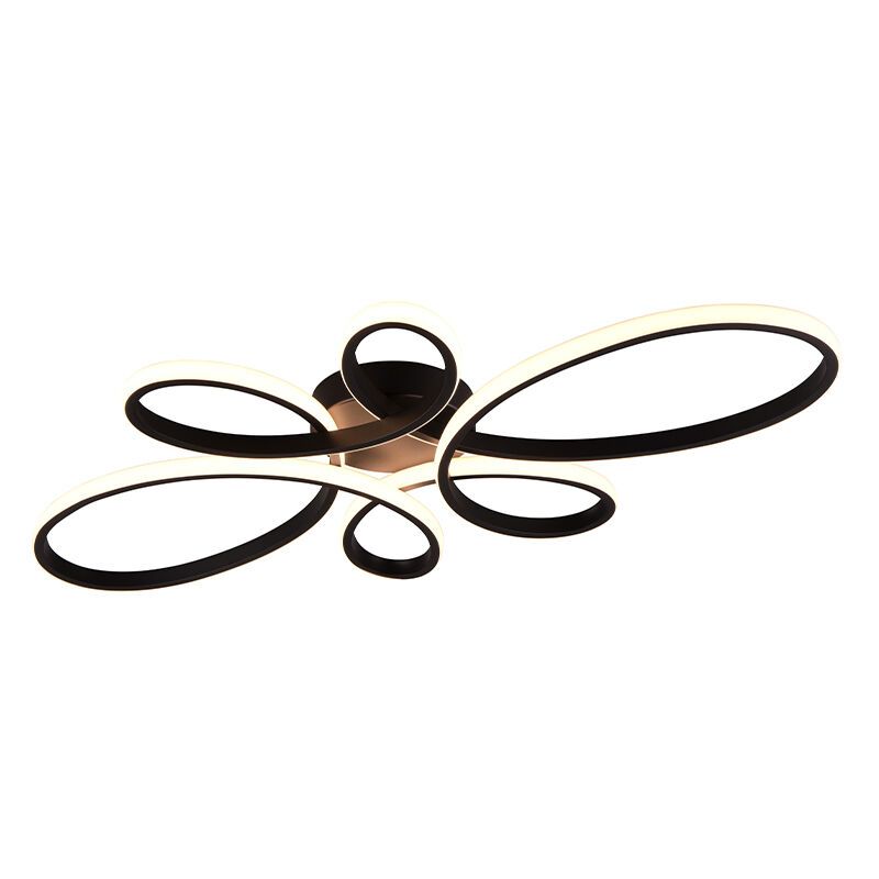 Czarna lampa sufitowa design, Vikash, 32W, 3000K LED, ściemniana w 3 krokach