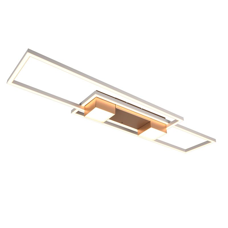 Brązowy plafon sufitowy design, Sohaib, 37W, regulowana ciepła do zimnej bieli LED, ściemniana w 3 krokach