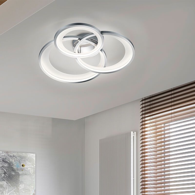 Chromowany plafon sufitowy nowoczesny, Kendi, 36W, 3000K LED Chromowany plafon sufitowy nowoczesny, Kendi, 36W, 3000K LED