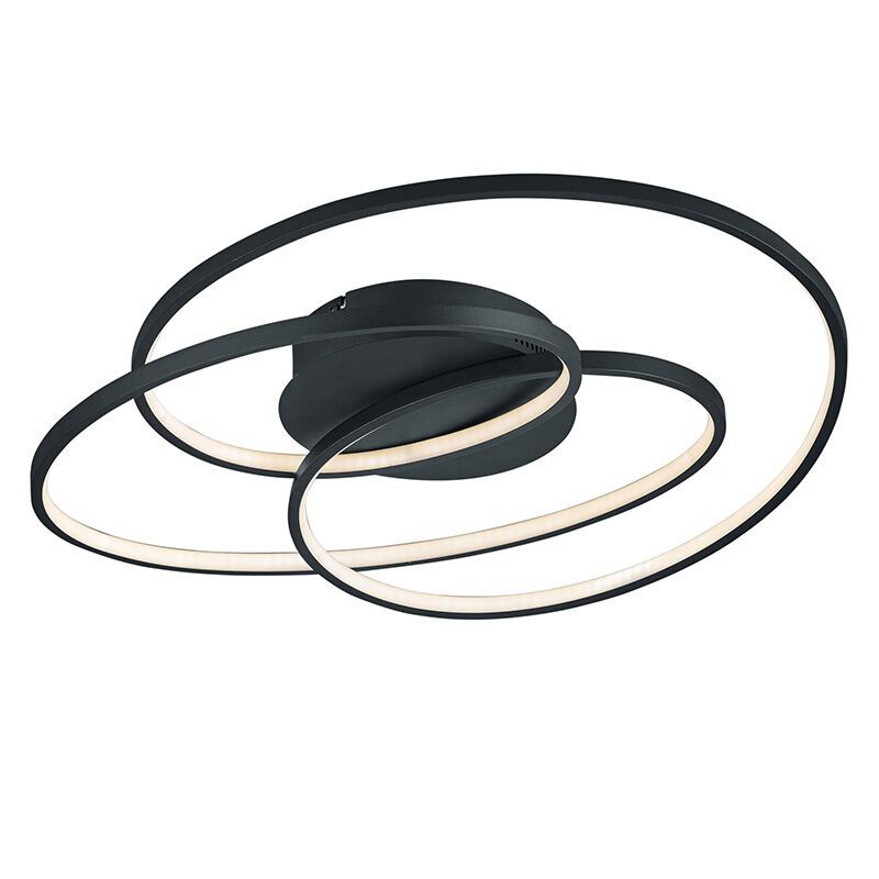 Czarny plafon sufitowy nowoczesny, Sabra, 38W, 3000K LED