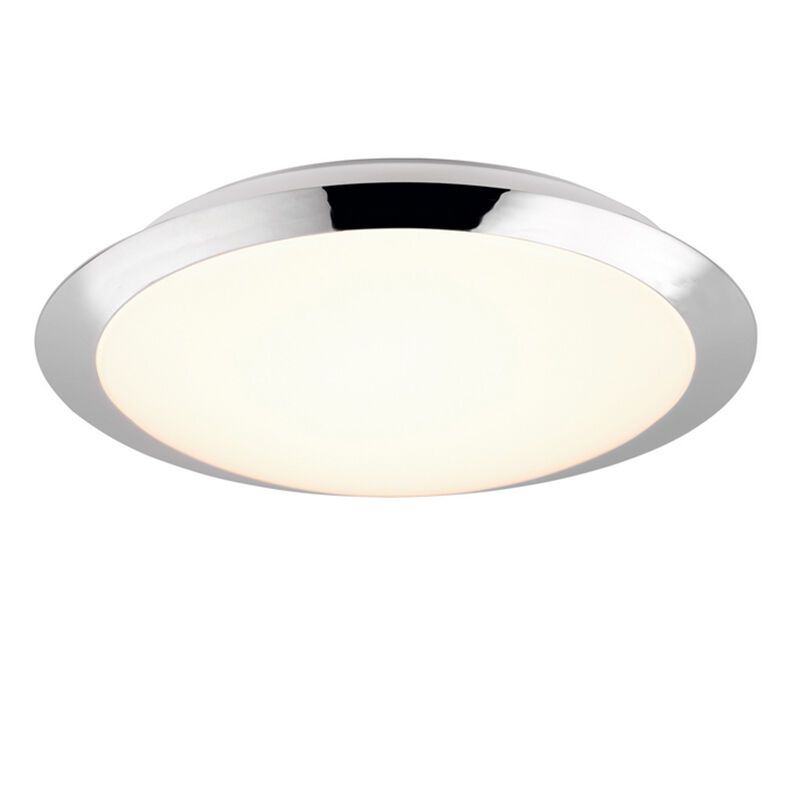 Chromowana lampa łazienkowa sufitowa plastikowa, Ronan, 12W, 3000K LED, IP44 Chromowana lampa łazienkowa sufitowa plastikowa, Ronan, 12W, 3000K LED, IP44