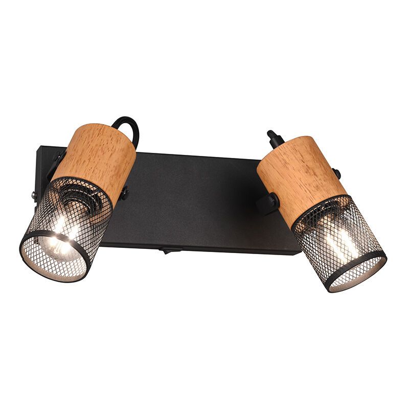 Czarny reflektor ścienny vintage, Jessica, z przełącznik