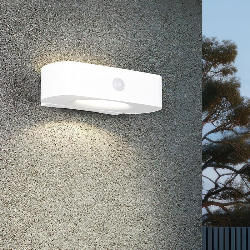 Biały kinkiet solarny zewnętrzny nowoczesny, Pytsje, 6W, 4000K LED, IP44, z przełącznik Biały kinkiet solarny zewnętrzny nowoczesny, Pytsje, 6W, 4000K LED, IP44, z przełącznik