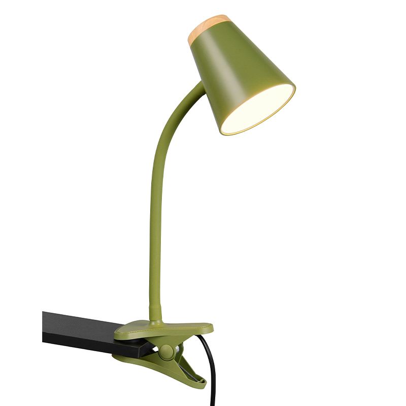 Zielona lampa zaciskowa nowoczesna, Rahul, 4,5W, 3000K LED, z przełącznik Zielona lampa zaciskowa nowoczesna, Rahul, 4,5W, 3000K LED, z przełącznik