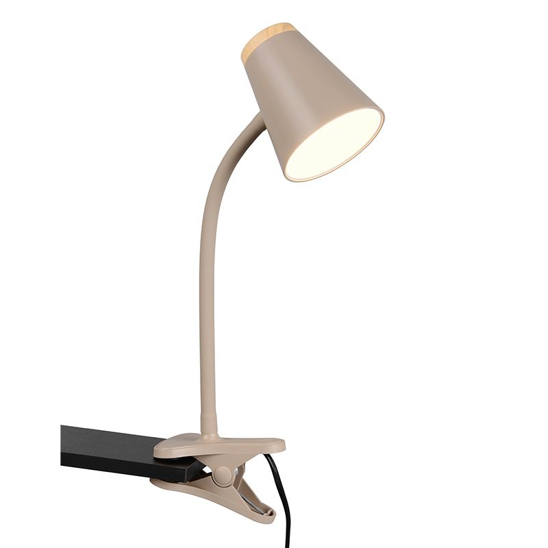 Brązowa lampa zaciskowa nowoczesna, Rahul, 4,5W, 3000K LED, z przełącznik Brązowa lampa zaciskowa nowoczesna, Rahul, 4,5W, 3000K LED, z przełącznik