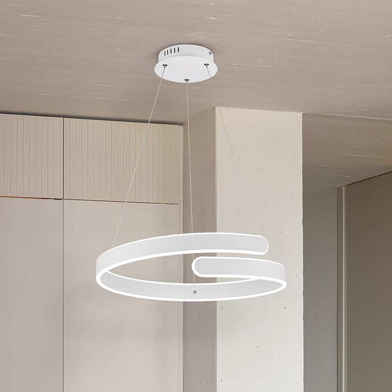 Biała lampa wisząca nad stół do jadalni design, Resy, 37W, 4000K LED, ściemniana w 3 krokach