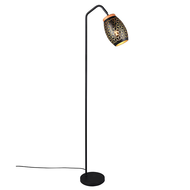 Czarna lampa stojąca nowoczesna, Delana, z przełącznik Czarna lampa stojąca nowoczesna, Delana, z przełącznik