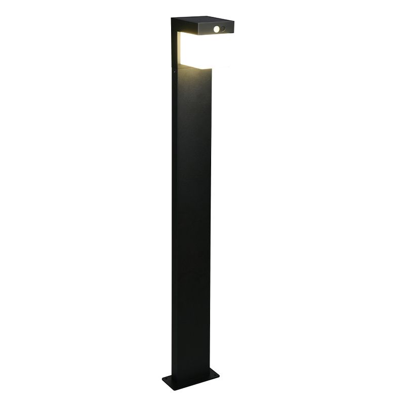 Czarna lampa podłogowa zewnętrzna solarna nowoczesna, Kadija, 5,5W, 4000K LED, IP44 Czarna lampa podłogowa zewnętrzna solarna nowoczesna, Kadija, 5,5W, 4000K LED, IP44
