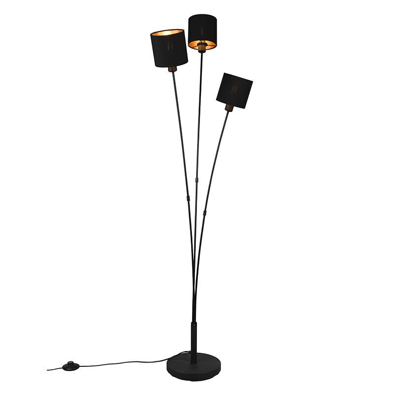 Czarna lampa stojąca nowoczesna, Koge, z przełącznik Czarna lampa stojąca nowoczesna, Koge, z przełącznik