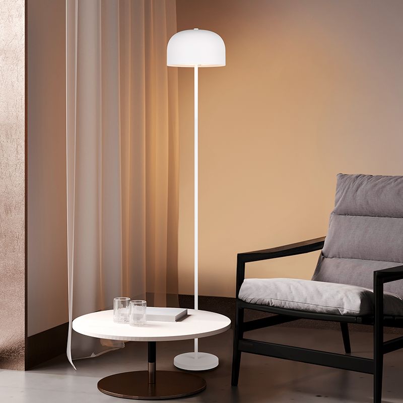 Biała lampa stojąca akumulatorowa nowoczesna, Dustin, 2,5W, 3000K LED, ściemniana w 3 krokach Biała lampa stojąca akumulatorowa nowoczesna, Dustin, 2,5W, 3000K LED, ściemniana w 3 krokach