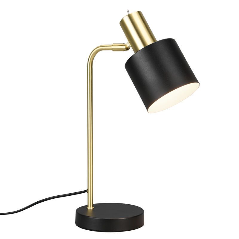 Czarna lampa stołowa metalowa, Zoja, z przełącznik Czarna lampa stołowa metalowa, Zoja, z przełącznik