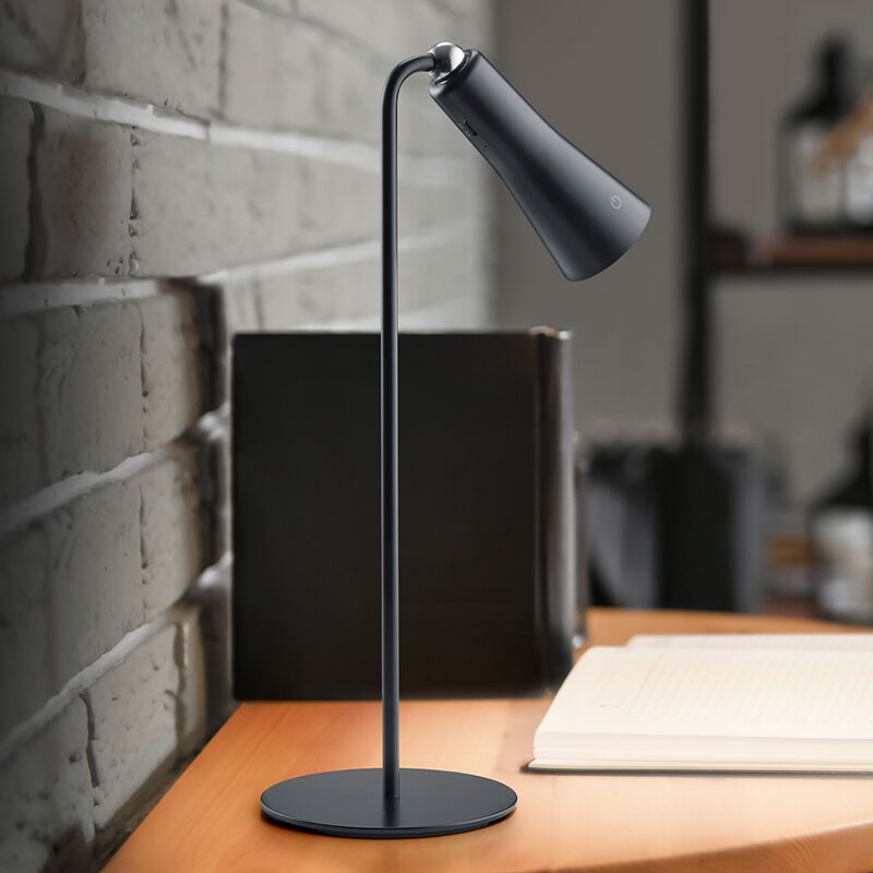 Czarna lampa stołowa metalowa, Remko, 2W, 3000K LED, z dotykowy ściemniacz Czarna lampa stołowa metalowa, Remko, 2W, 3000K LED, z dotykowy ściemniacz
