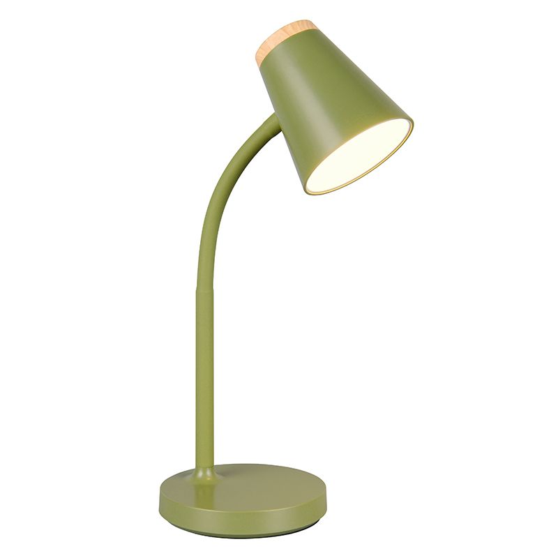 Zielona lampa stołowa nowoczesna, Rahul, 4,5W, 3000K LED, z przełącznik Zielona lampa stołowa nowoczesna, Rahul, 4,5W, 3000K LED, z przełącznik