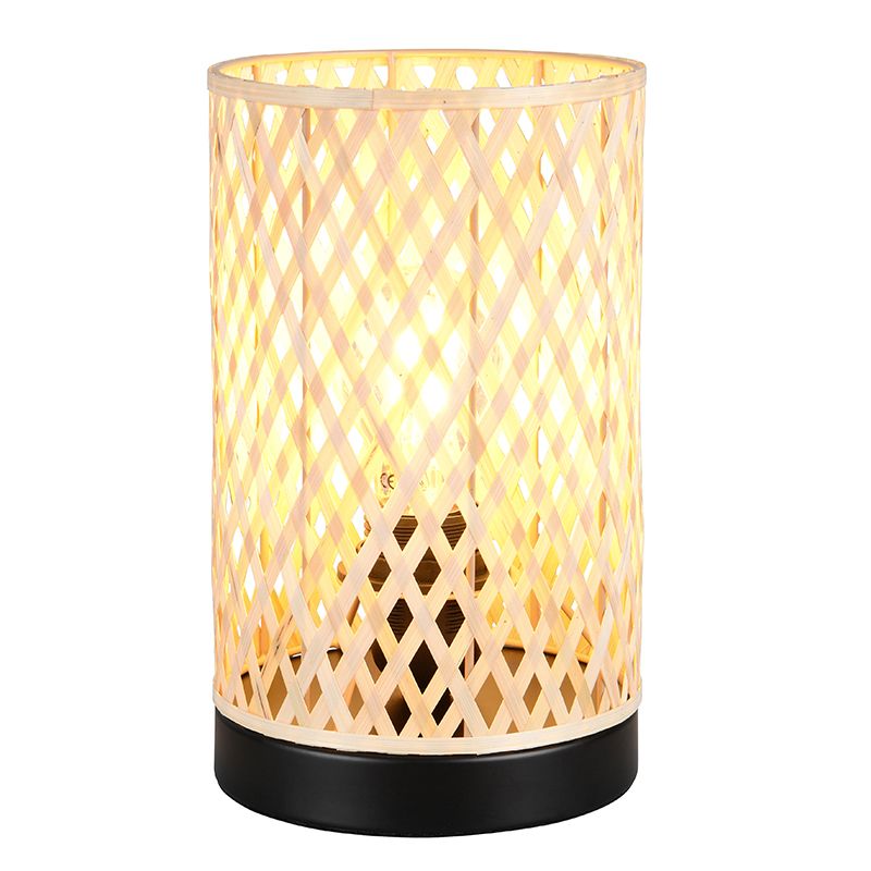 Rattanowa lampa stołowa brązowa, Laut, z przełącznik Rattanowa lampa stołowa brązowa, Laut, z przełącznik