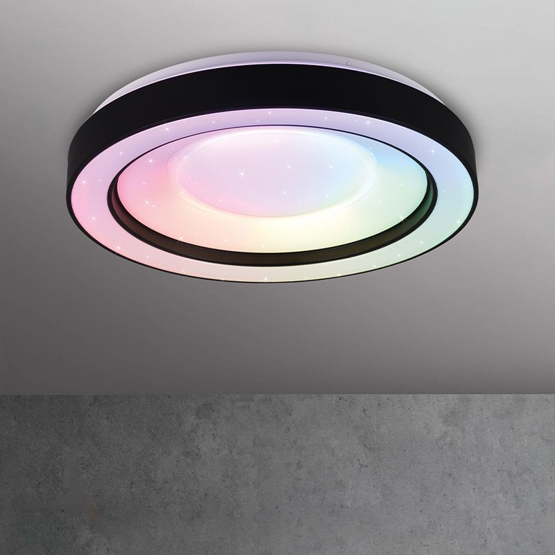 Czarny plafon sufitowy nowoczesny, Navin, 22W, RGBW LED, z pilot Czarny plafon sufitowy nowoczesny, Navin, 22W, RGBW LED, z pilot