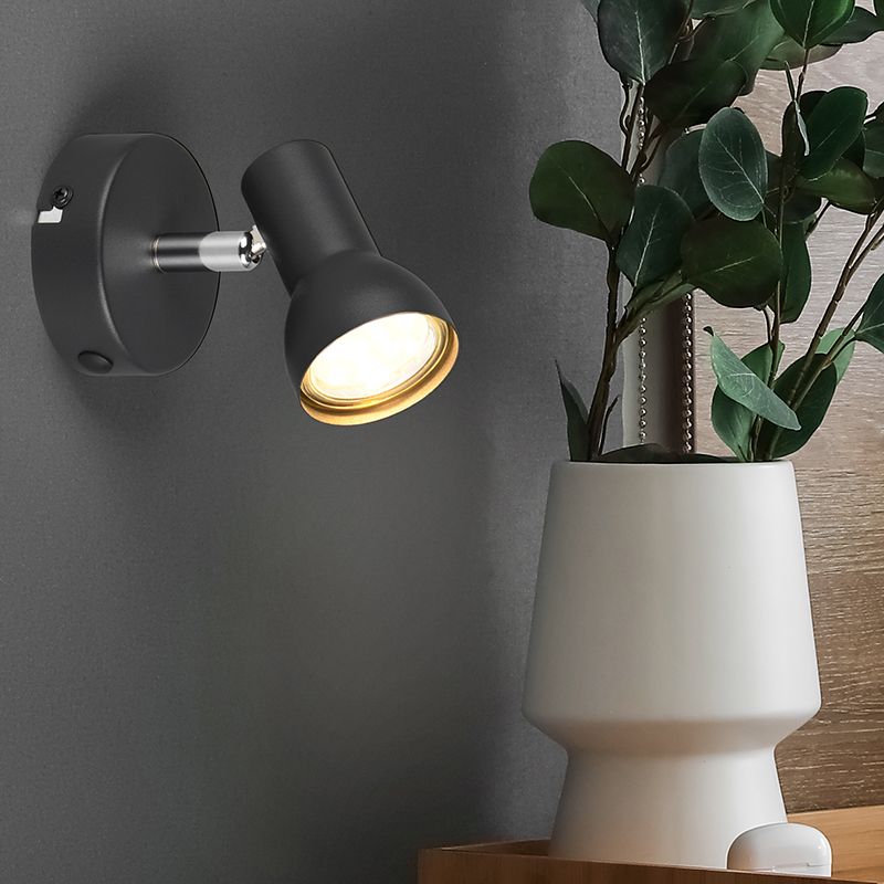 Czarny reflektor ścienny nowoczesny, Sabrin Czarny reflektor ścienny nowoczesny, Sabrin