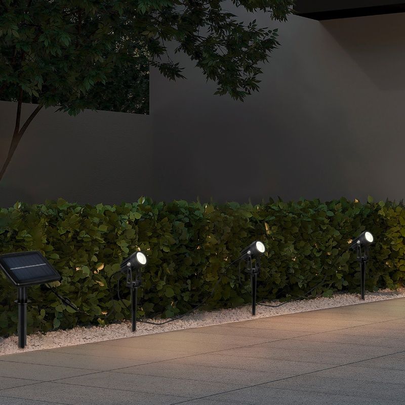 Czarna słoneczna lampa dogruntowa, Mijke, 0,5W, 4000K LED, IP44 Czarna słoneczna lampa dogruntowa, Mijke, 0,5W, 4000K LED, IP44