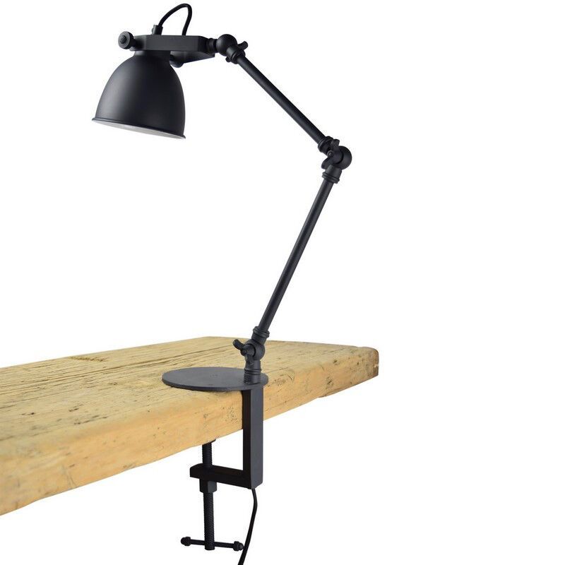 Industrialna lampa zaciskowa czarna, Morani, z przełącznik Industrialna lampa zaciskowa czarna, Morani, z przełącznik