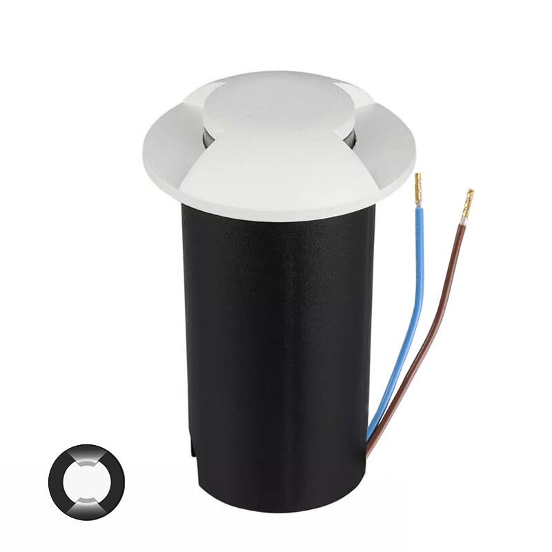 Nowoczesna lampa najazdowa biała, Marcus, 1W, 3000K LED, IP67 Nowoczesna lampa najazdowa biała, Marcus, 1W, 3000K LED, IP67